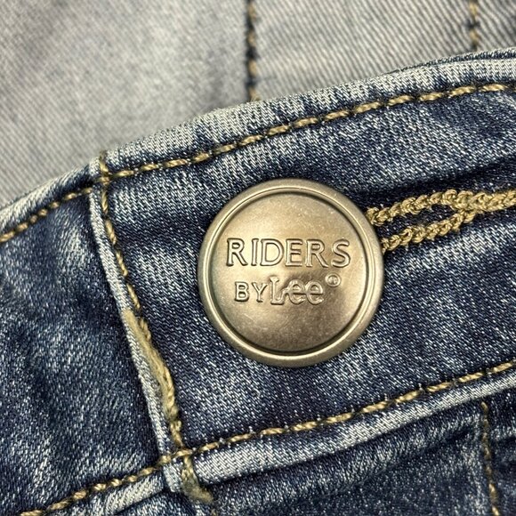 Rider by Lee Pull On Skinny Women's size XL Dark Wash Blue Denim Jeans - Picture 2 of 4